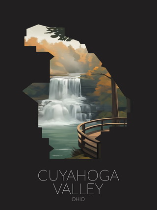 Cuyahoga Valley National Park silhouette artwork illustration