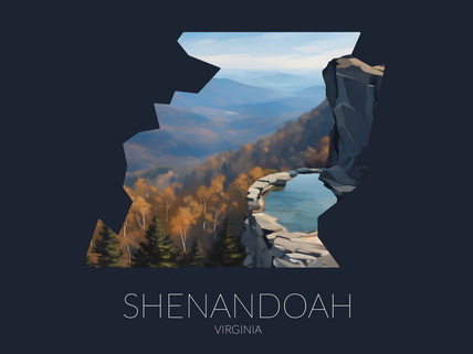Shenandoah National Park silhouette artwork illustration