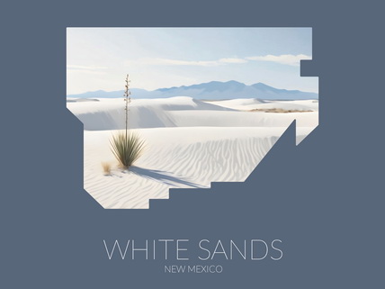White Sands National Park silhouette artwork illustration