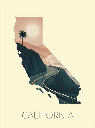 California state silhouette artwork illustration