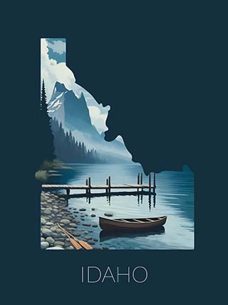 Idaho state silhouette artwork illustration