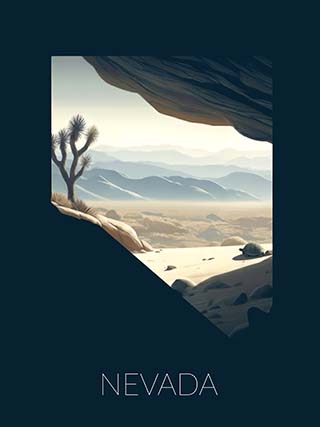 Nevada state silhouette artwork illustration
